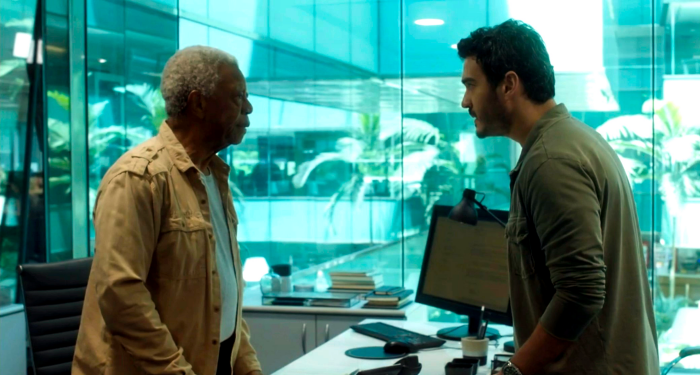 Milton Gonçalves e Marcos Veras (Foto: Reprodução)